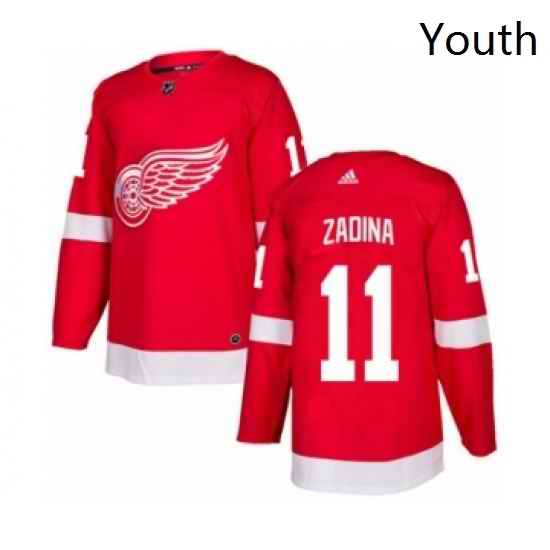 Youth Adidas Detroit Red Wings 11 Filip Zadina Premier Red Home NHL Jersey